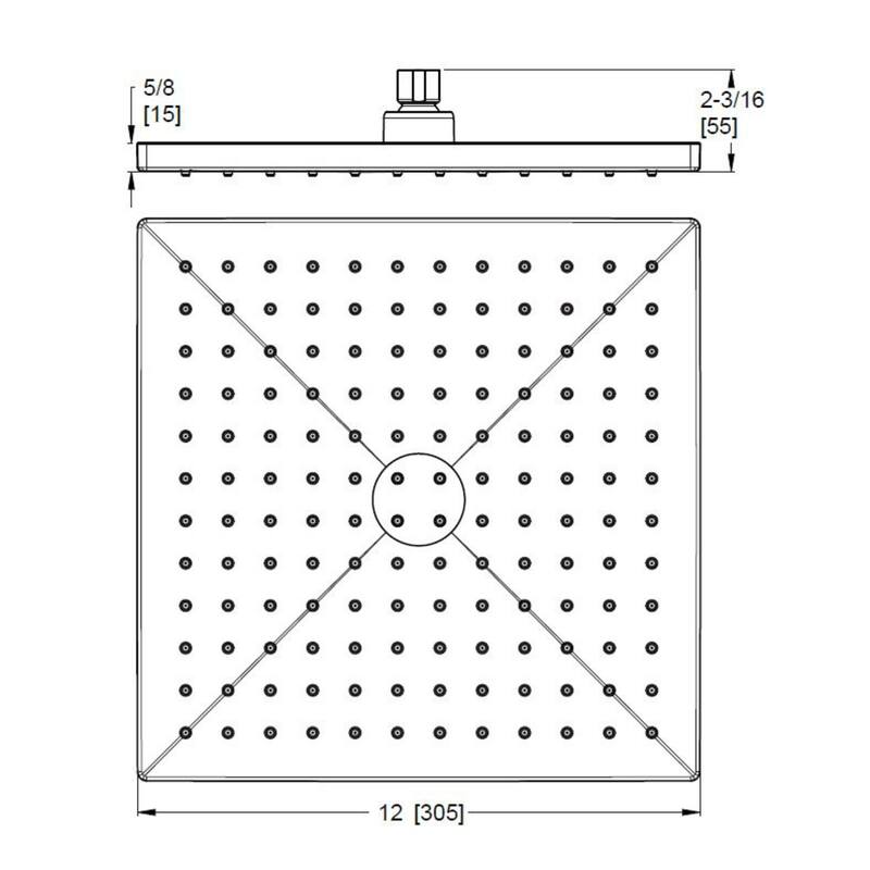 Pfister USH-06SHW Modern Square 1.75 GPM Single Function Rain Shower