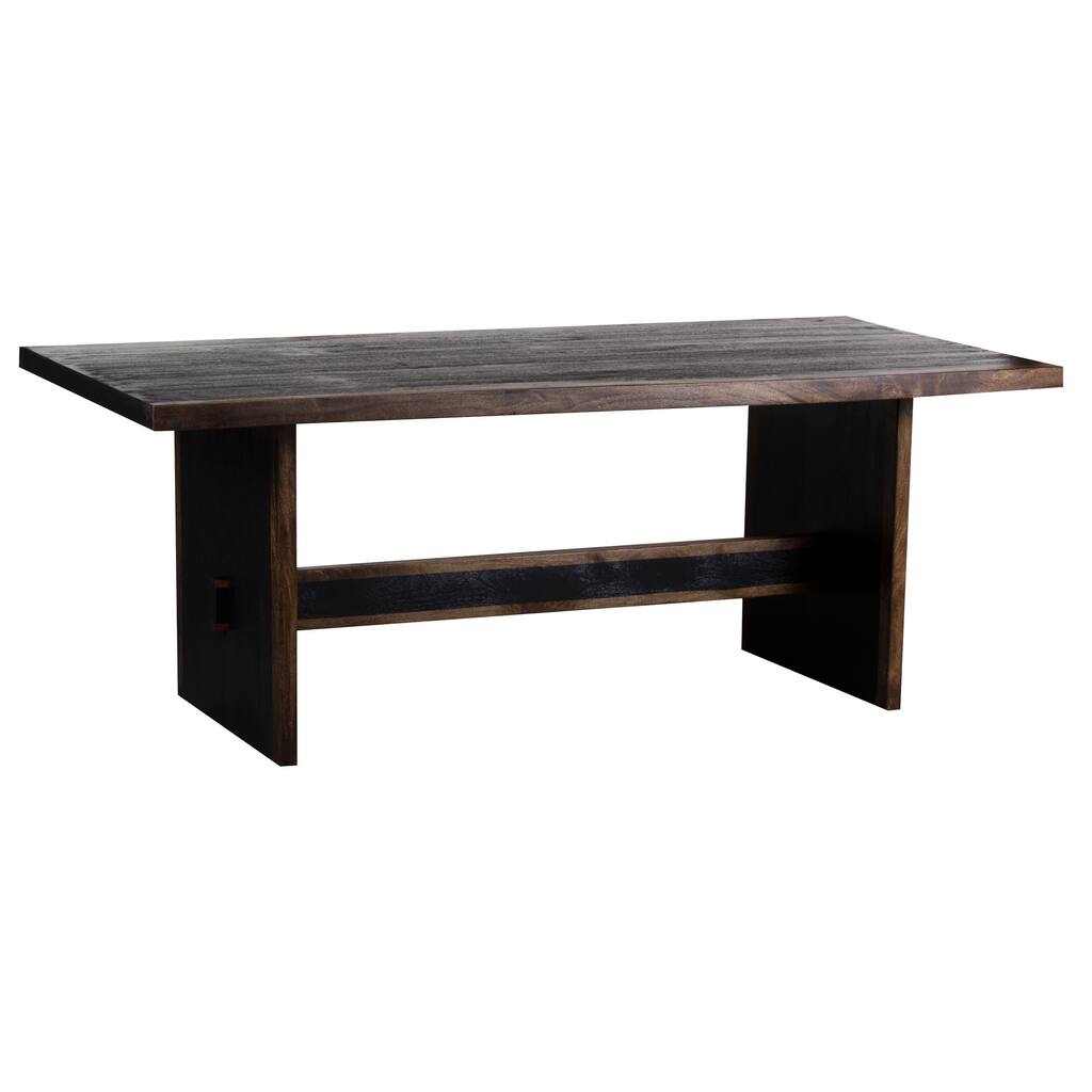Porter Designs Udo Contemporary Solid Mango Wood Dining Table, Black