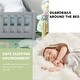 preview thumbnail 3 of 34, Queen Size Kids' Floor Bed with Safety Guardrails and Door, Modern Design