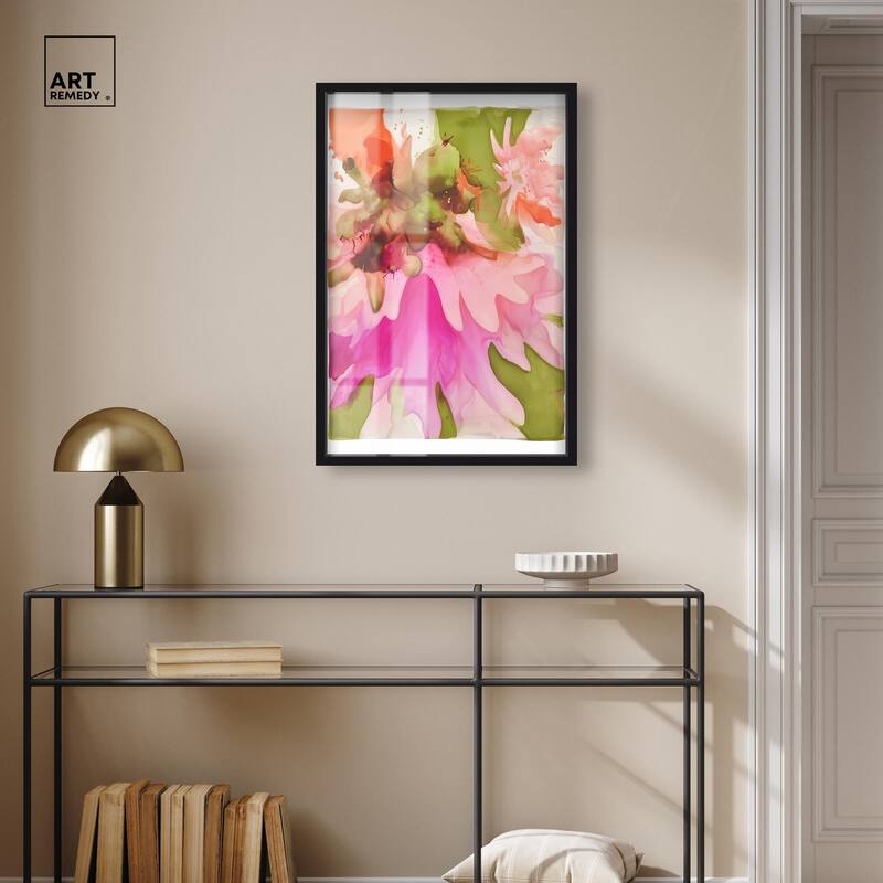 Vibrant Fluidity Floral I Shadowbox by Art Remedy