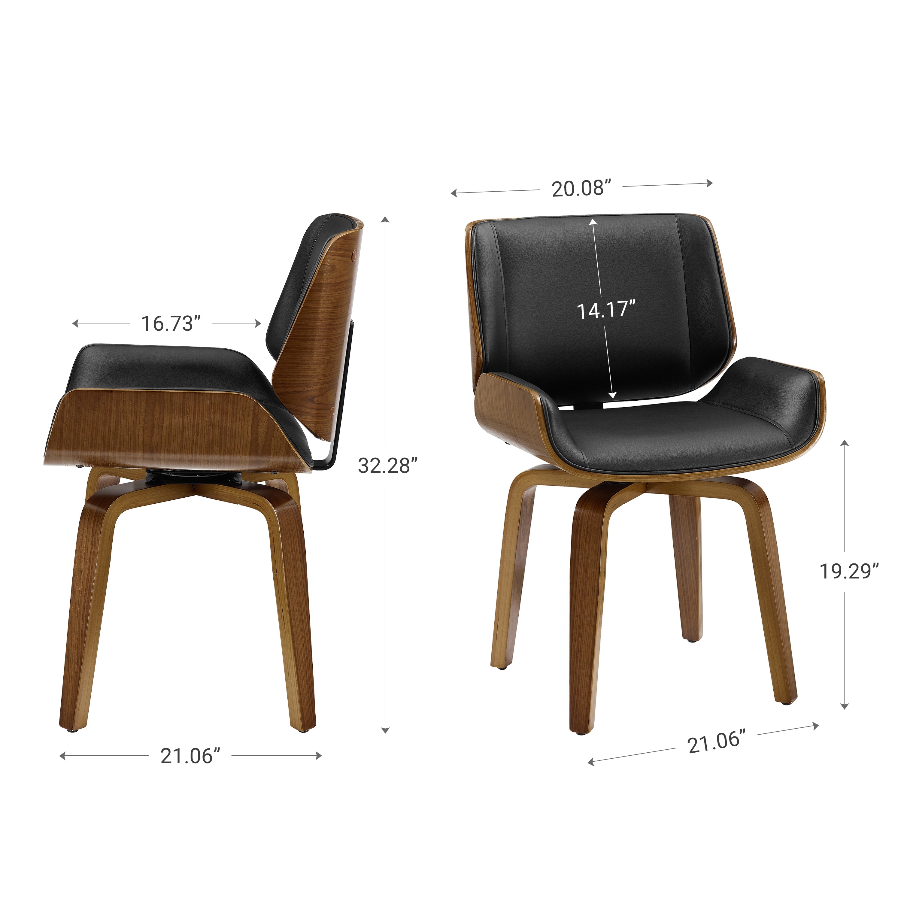 Mid-century Modern Art Leon Swivel Accent Chair with Stylish Design-image