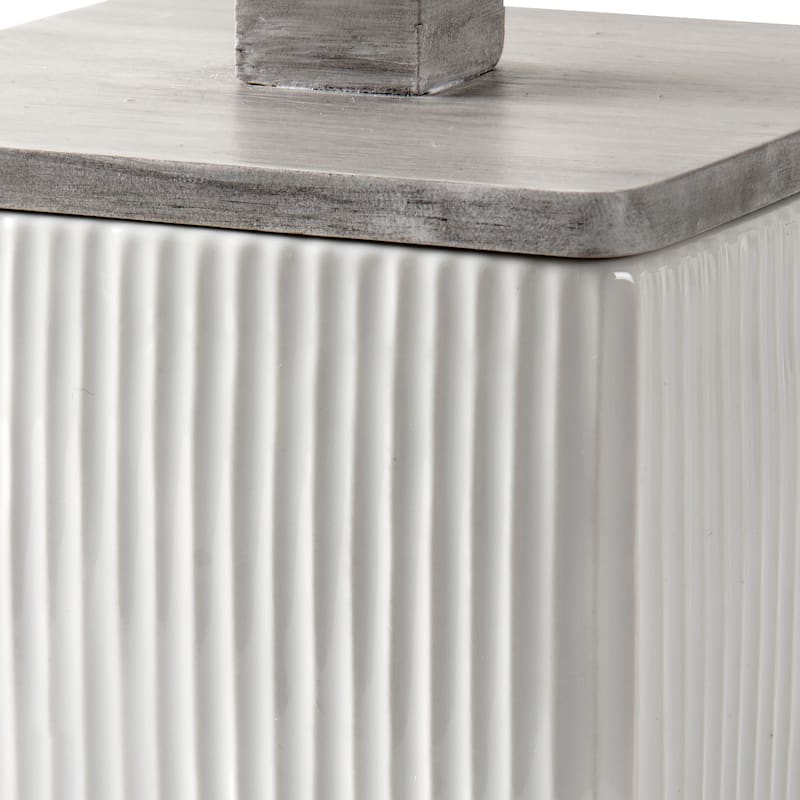 Hotelier Grey Cotton Ball Jar - White/Grey