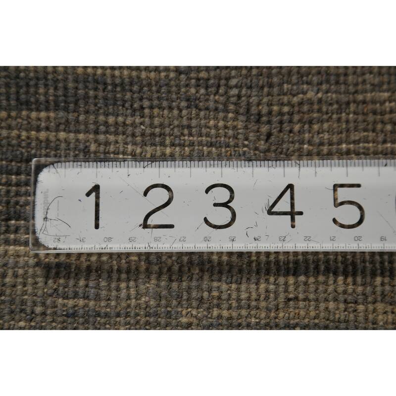 Gray Gabbeh Modern Area Rug Hand-Knotted Wool Carpet - 6'4" x 9'10"