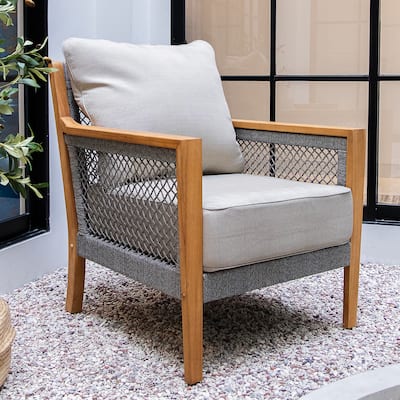 Cambridge Casual Nassau Teak Patio Club Chair with Cushion