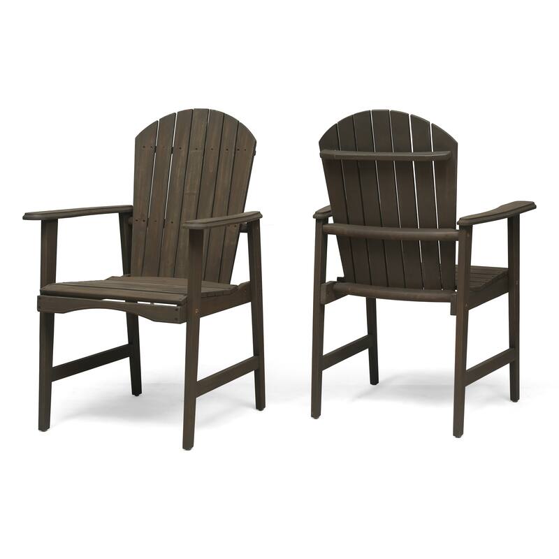 Acacia Wood Dining Chairs Set of 2, Balconie Gray Bistro Chair