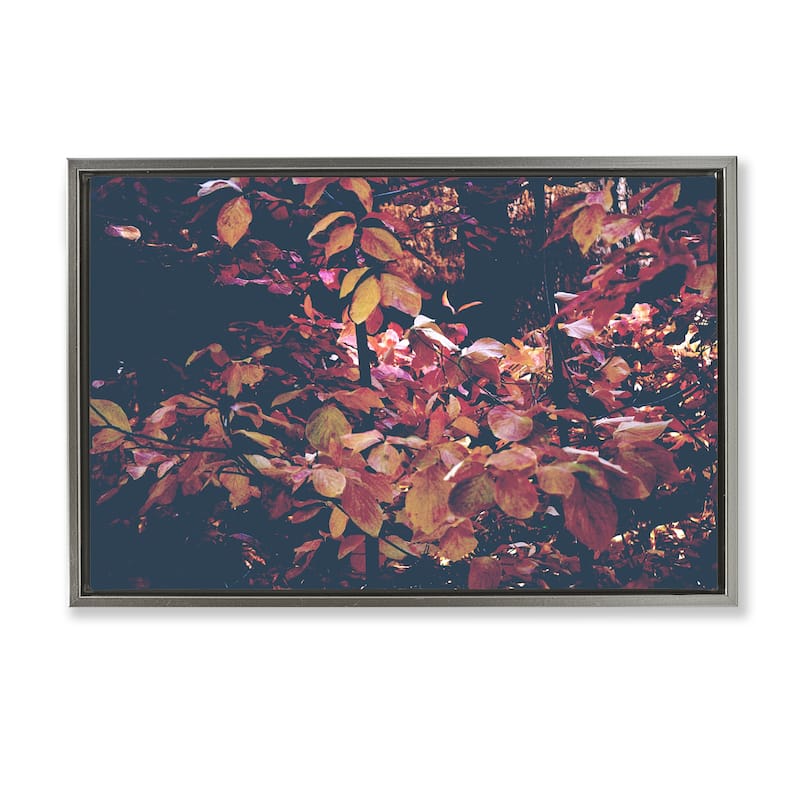 Stupell Dusky Forest Leaves Framed Floater Canvas Wall Art Design By Gemma Bardot - 31 x 21 - Grey