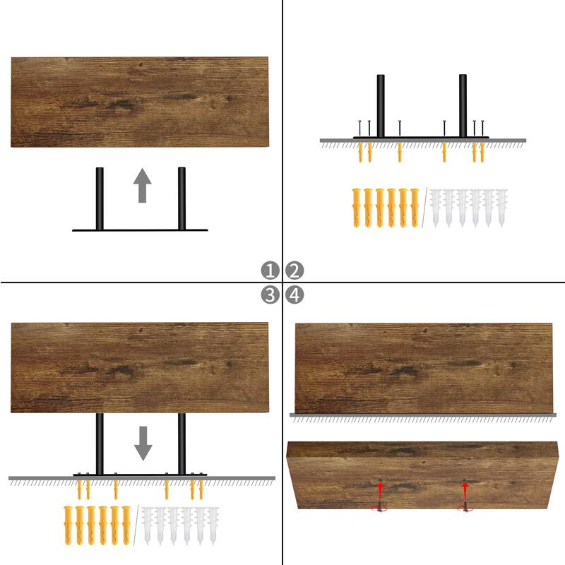 Homy Casa Wall-Mounted Floating Shelf, Set for Living, Modern Sturdy