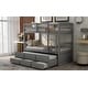 preview thumbnail 5 of 15, Twin Bunk Bed with Trundle, Ladder and 3 Drawers, Gray