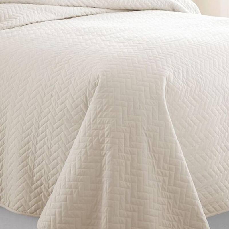 3pc King/Cal King Quilted Coverlet Set Softest Herring Ivory