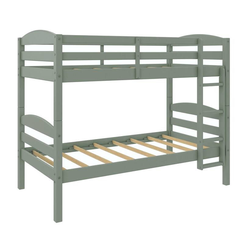 DHP Brady Solid Wood Twin-over-Twin Convertible Bunk Bed