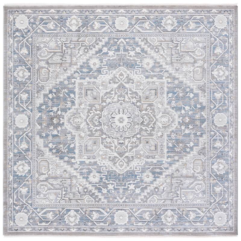 Lauren Ralph Lauren Meera Traditional Rug - Grey/Blue - 6'7" Square