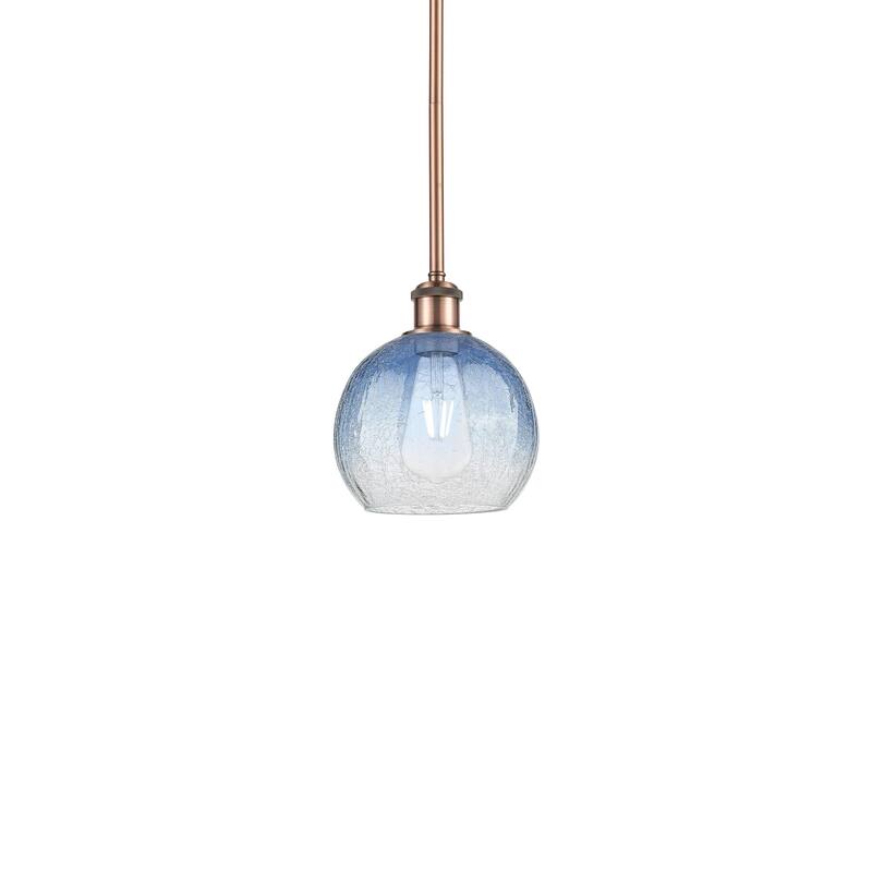 Innovations Lighting 516-1S-10-8 Brookhaven Globe Pendant Brookhaven - Antique Copper / Sapphire Blue