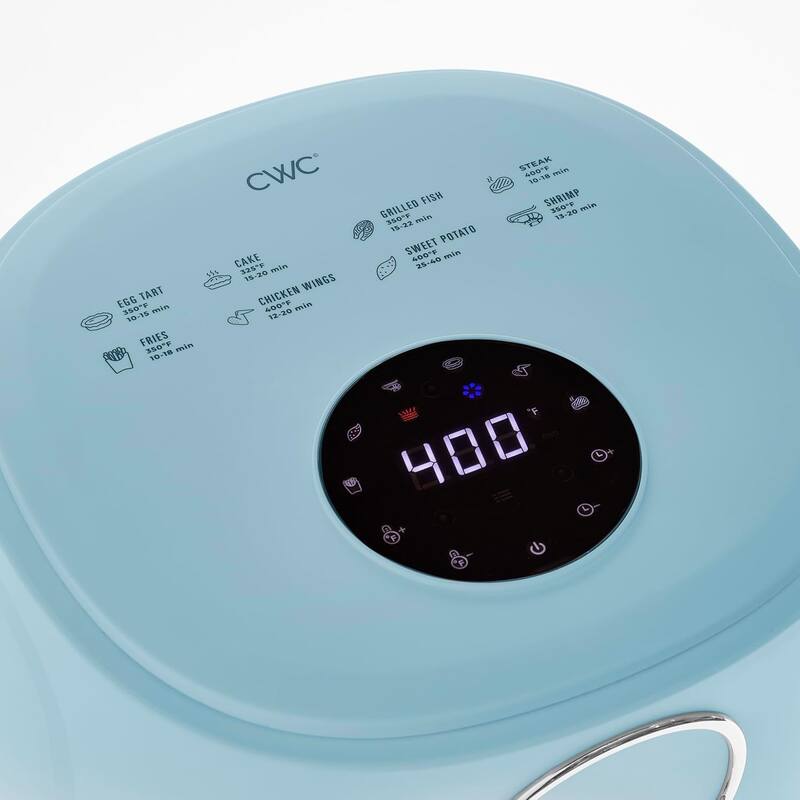 COOK WITH COLOR 1200W Air Fryer: Glass Basket, Dishwasher Safe, 60min Timer, 6 Presets, Temp Control 175F-400F, 4 - 5.5 QT