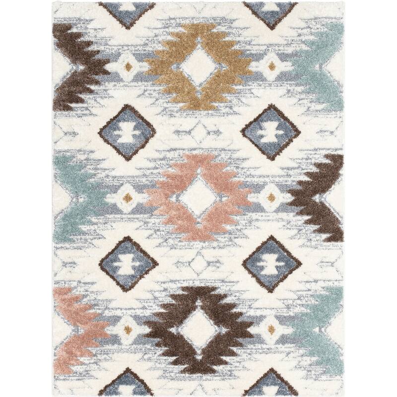 Well Woven Delia Ares Moroccan Fringe Area Rug - 5' 3" x 7' 3" - Ivory - Rectangle