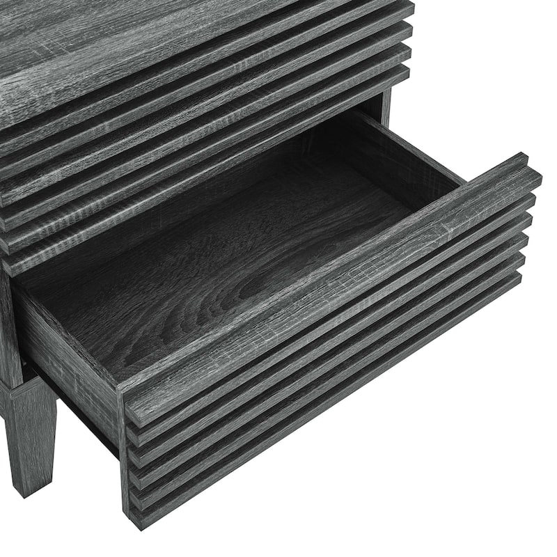 Render Two-Drawer Mid-Century Modern Nightstand