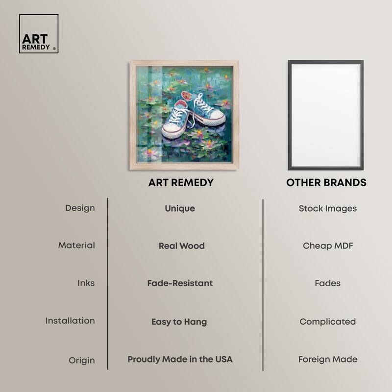 Lily Pad Sneakers II Shadowbox by Art Remedy