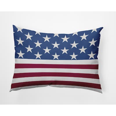 July 4th USA Flag Indoor/Outdoor Throw Pillow