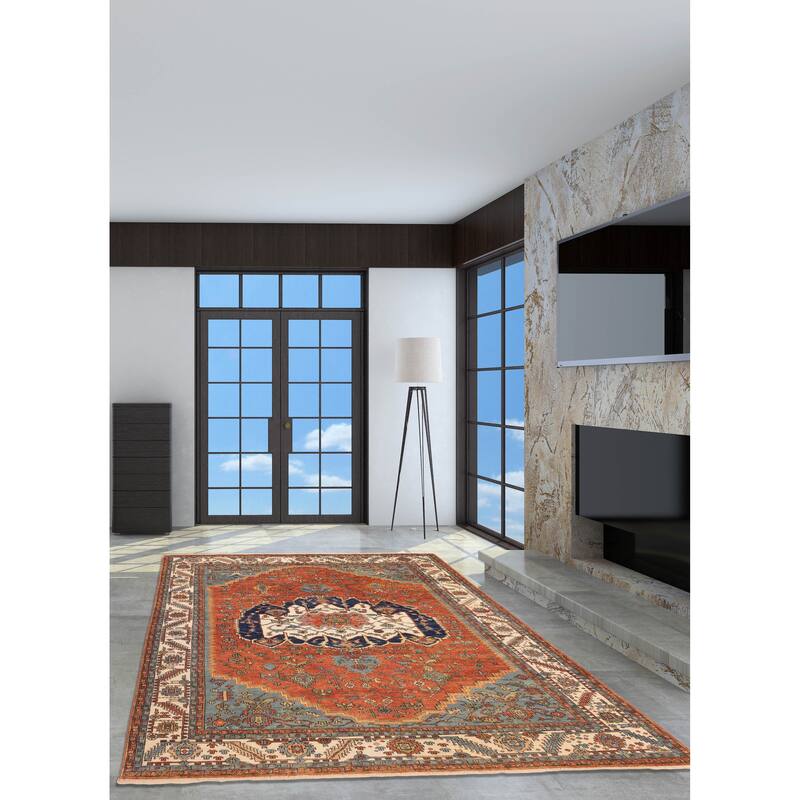 ECARPETGALLERY Hand-knotted Jules Sultane Dark Copper Wool Rug - 8'11 x 11'10