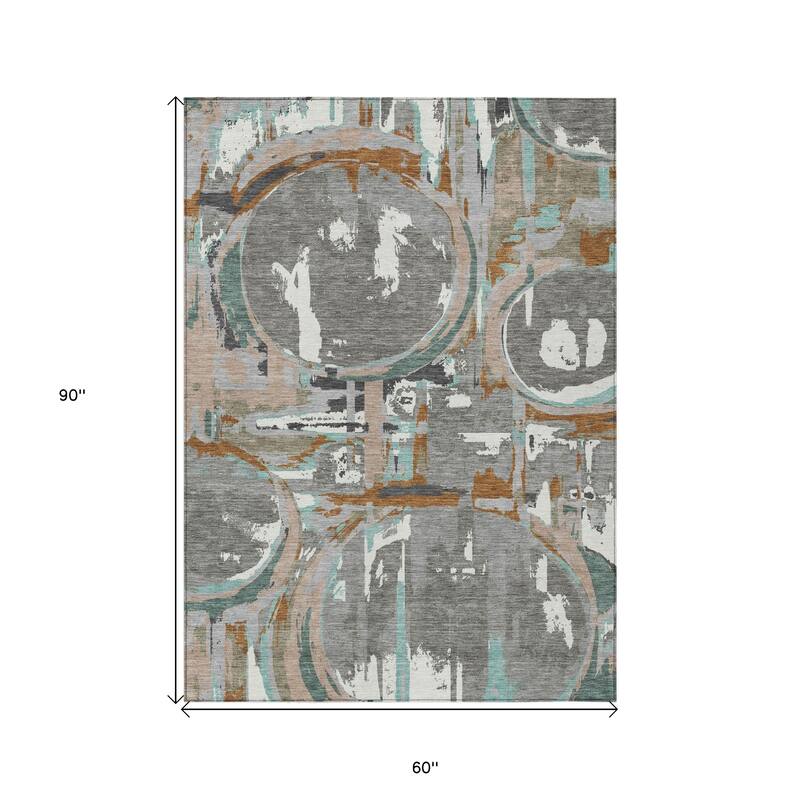 HomeRoots Geometric Transitional Rectangle Outdoor Rug