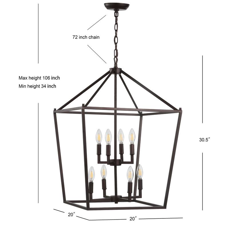 Marion Lantern Metal LED Pendant, by JONATHAN Y