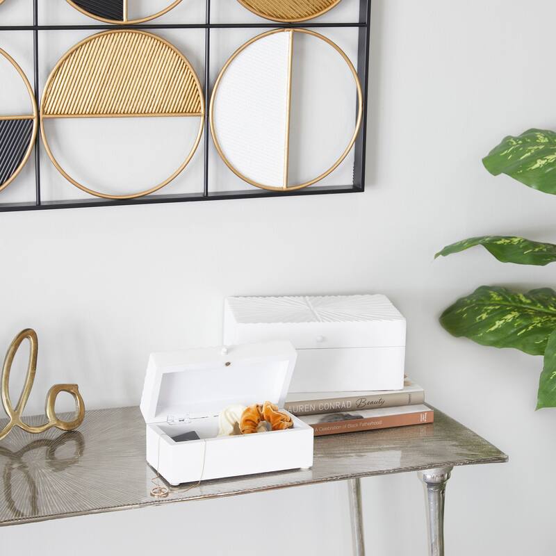 CosmoLiving by Cosmopolitan Wood Contemporary Boxes Wood 4 x 10 x 6 - S/2 10", 8"W