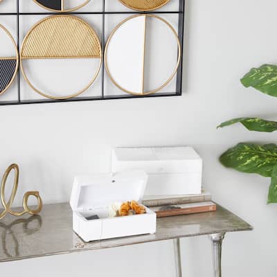 CosmoLiving by Cosmopolitan Wood Contemporary Boxes Wood 4 x 10 x 6 - S/2 10", 8"W