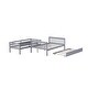 preview thumbnail 11 of 10, Grey Full over Full Wood Bunk Bed with Guardrails and Ladder and Twin Size Trundle