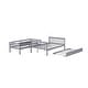 preview thumbnail 11 of 10, Modern Design Rubber Wood Bunk Bed with Trundle, Ladder and Guardrails, Full Over Full, Grey