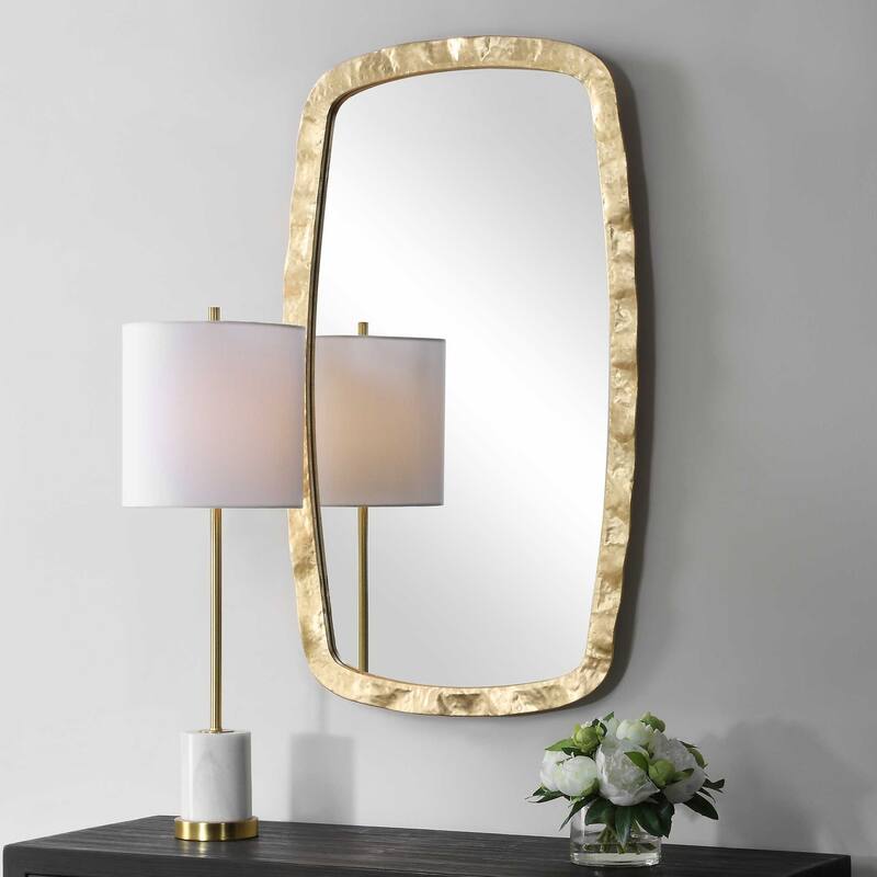Carson Carrington Iron Gold Round Mirror