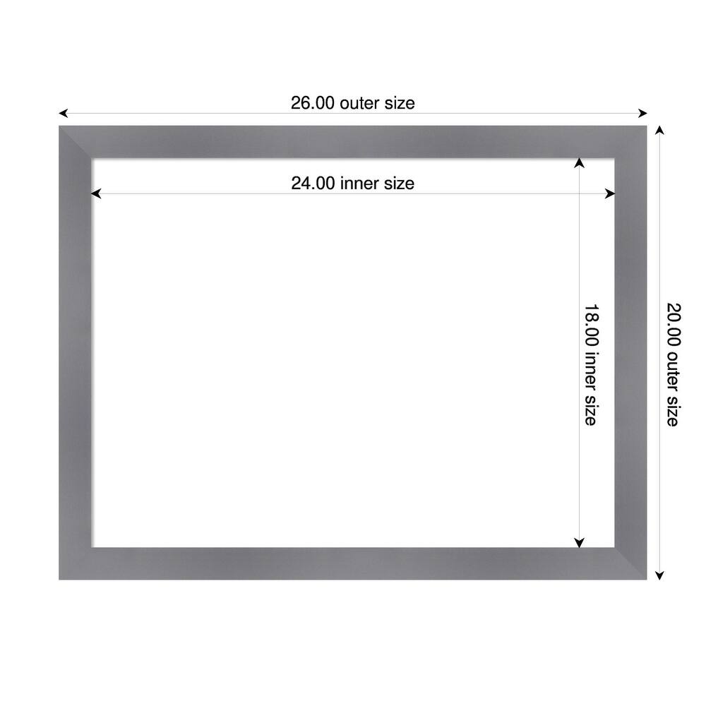 Amanti Art Edwin Grey Framed Dry Erase Magnetic Board