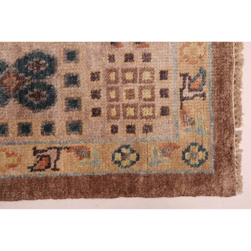 ECARPETGALLERY Hand-knotted Modern Oushak Brown Wool Rug - 9'0 x 12'0