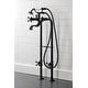 preview thumbnail 42 of 42, Kingston Brass Freestanding Clawfoot Tub Faucet Package with Supply Line in Matte Black