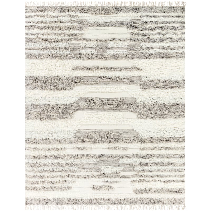 Livabliss Tripoli Abstract Hand-woven Wool Shag Area Rug