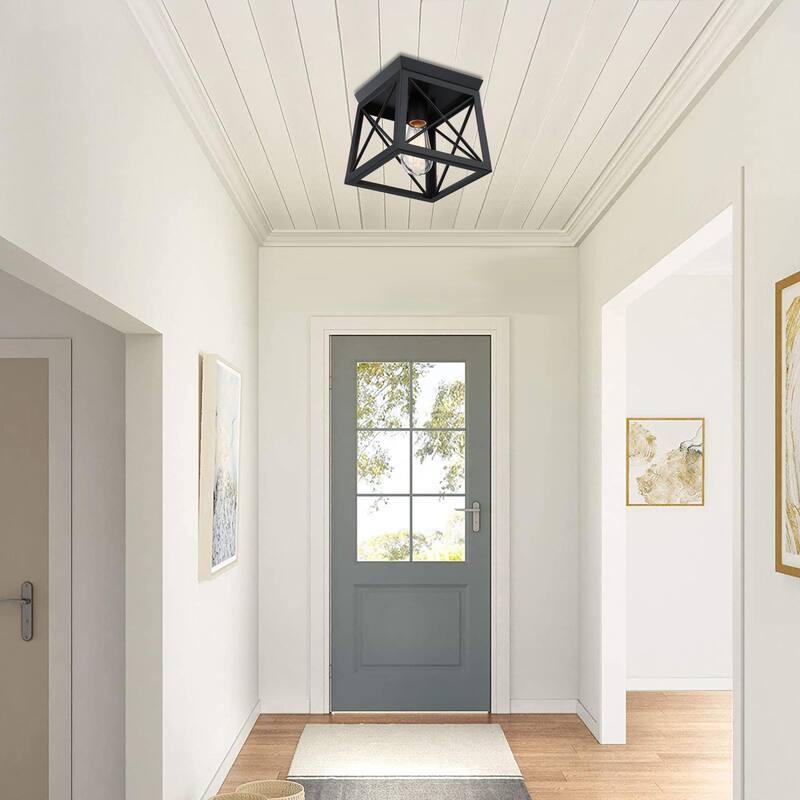 Mousse 8 in. W. 1-Light Flush Mount with Matte Black Finish - Matte Black