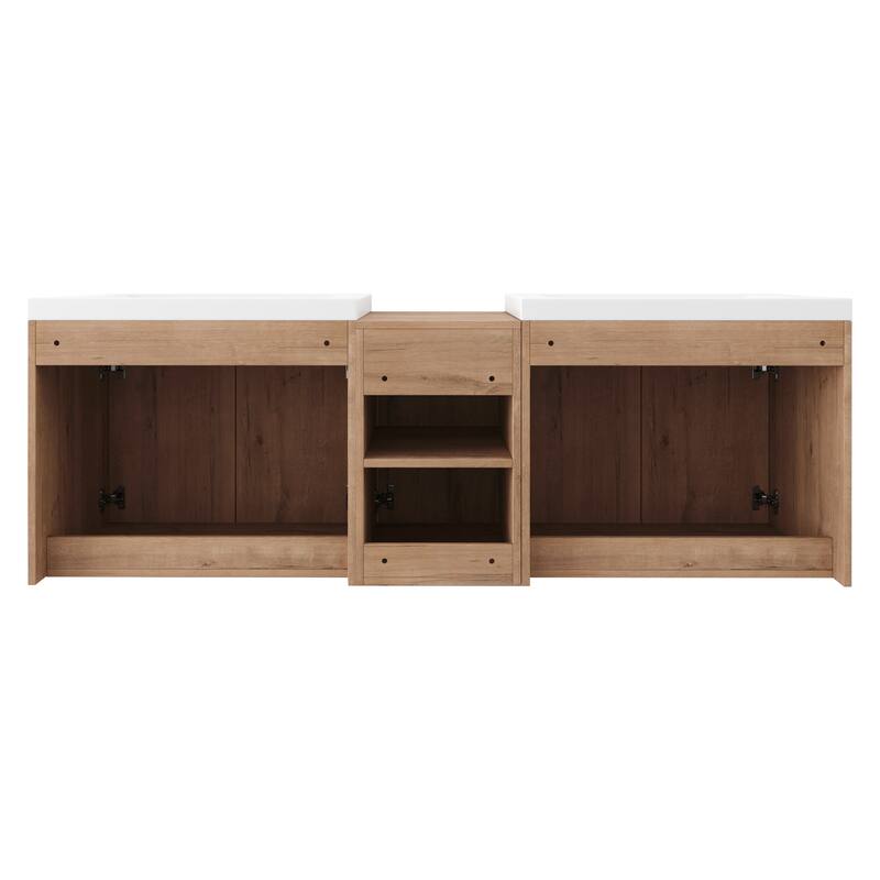 Beingnext 24"/36"/48"/60" Bathroom Vanity with Resin Sink, Floating Bathroom Vanity with Soft Close Doors