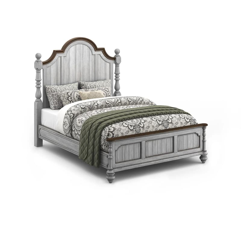 Plymouth Queen Poster Bed by Flexsteel - Grey - Queen