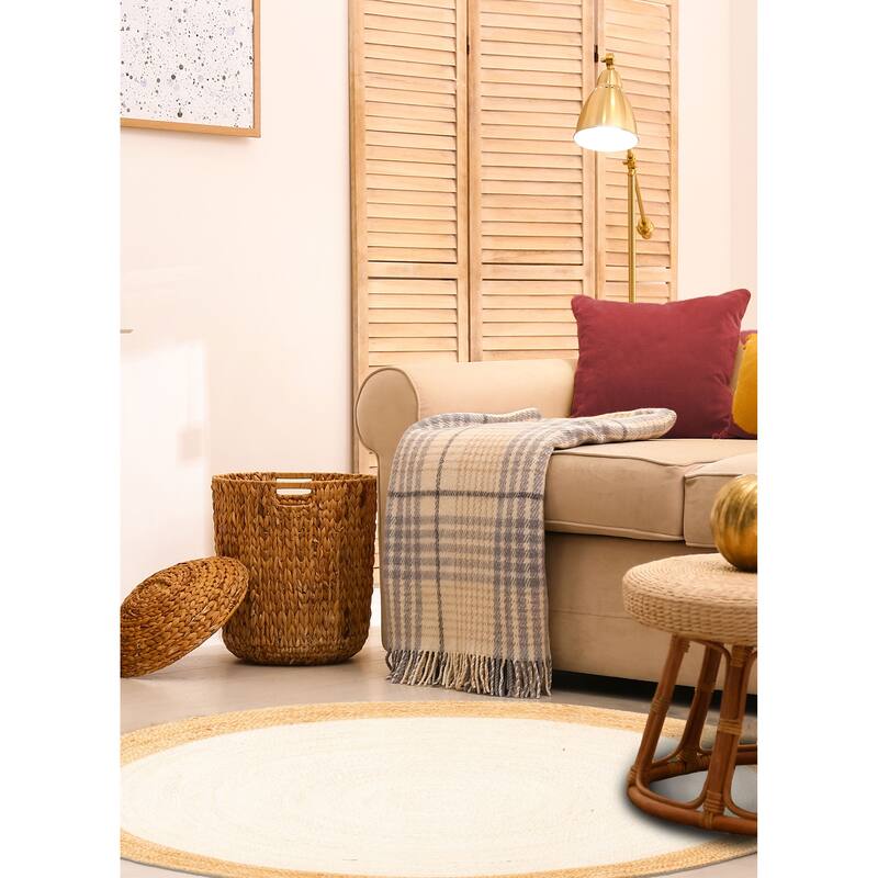 ECARPETGALLERY Braided Weave Palas Denizli Cream Jute Rug - 3'11 x 3'11