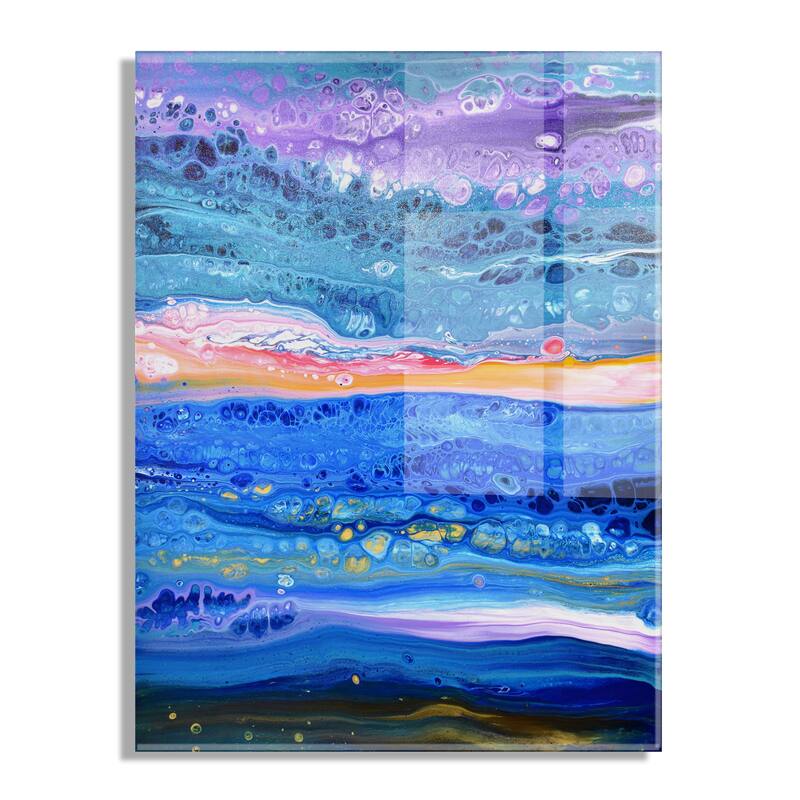 Kate and Laurel Tropical Tides Floating Acrylic Art by Xizhou Xie