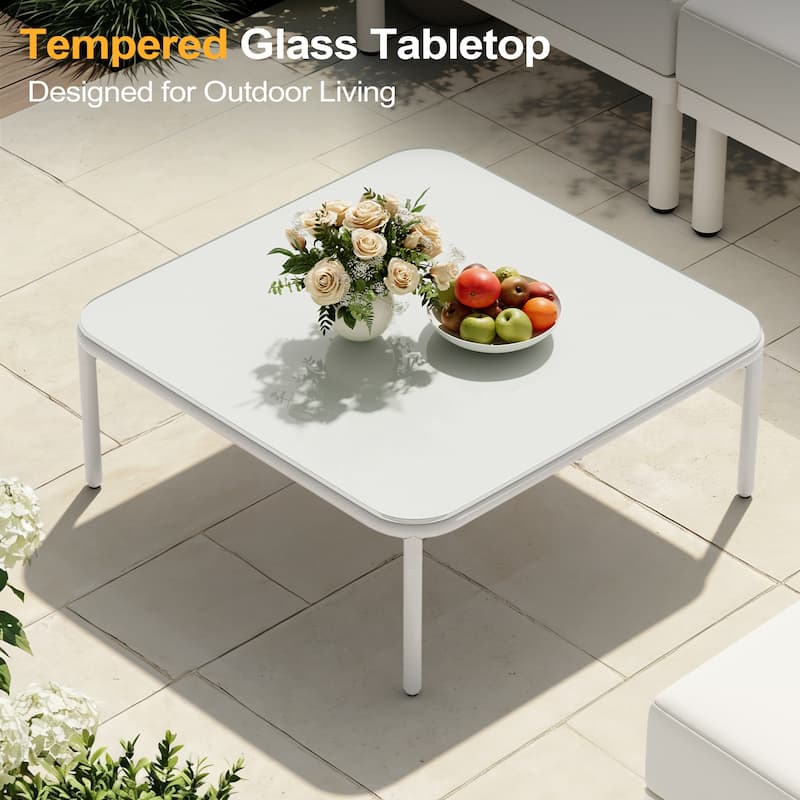 Outdoor Patio Aluminum PE Rattan Free Combination Sectional Sofa Conversation Seating Set