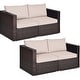 preview thumbnail 1 of 9, Costway 4PCS Patio Rattan Corner Sofa Sectional Furniture Set - See Details Beige