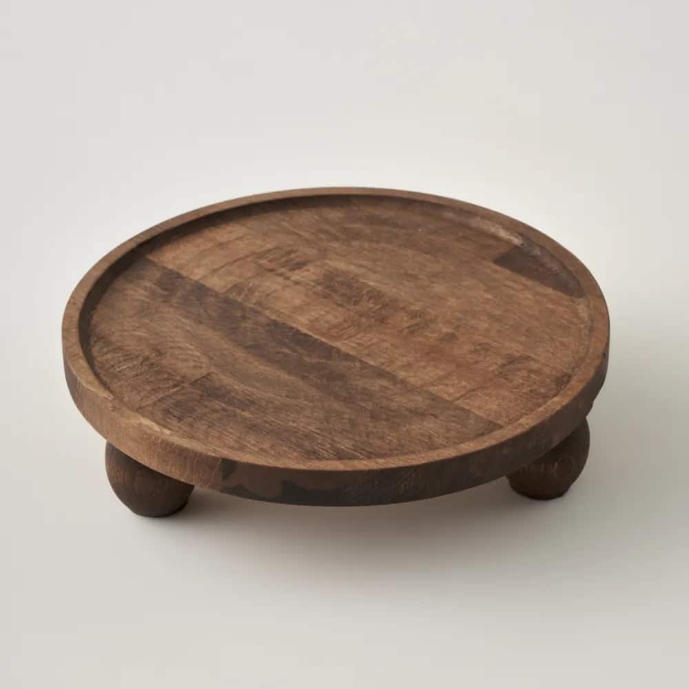 Wooden Round Serving Stand