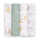 preview thumbnail 1 of 3, aden + anais essentials cotton muslin swaddle blanket 4 pack winnie + friends