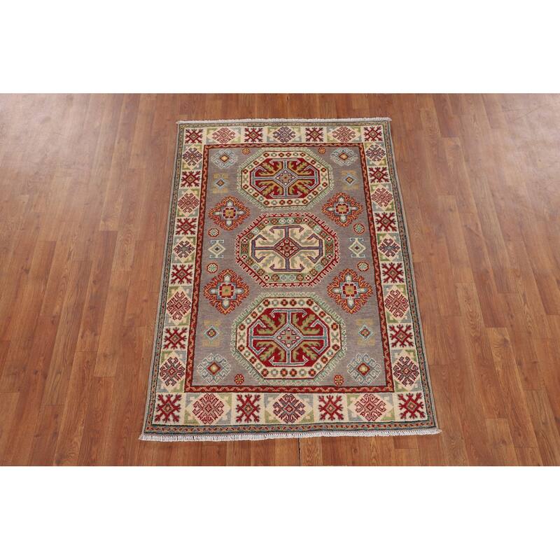 Kazak Foyer Rug Handmade Wool Carpet - 3'5" x 5'0"