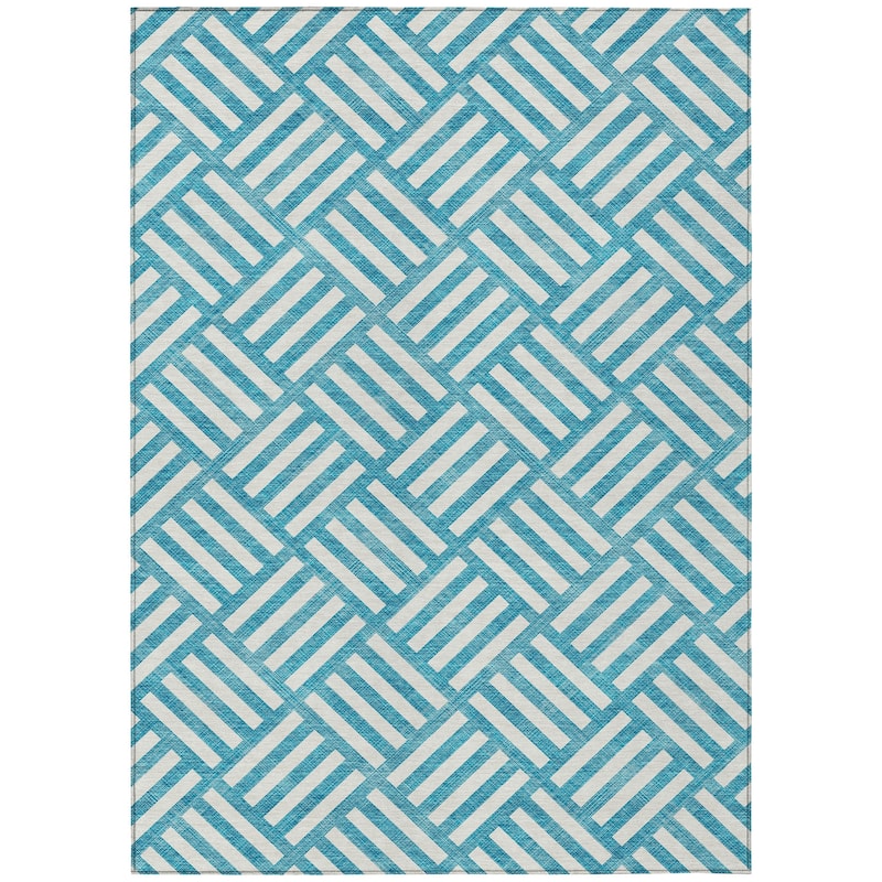Machine Washable Indoor/ Outdoor Chantille Geo Contemporary Rug