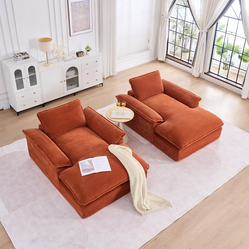 Rossetta Modern Minimalist Refined Style Multi-Functional Recliner Lounge Corduroy Comfort Sofa with Armrests, Easy Assembly