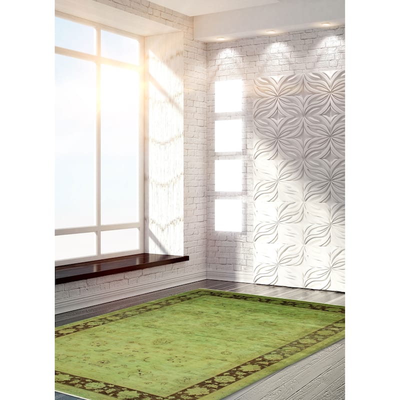 ECARPETGALLERY Hand-knotted Vibrance Lime Wool Rug - 9'9 x 13'5