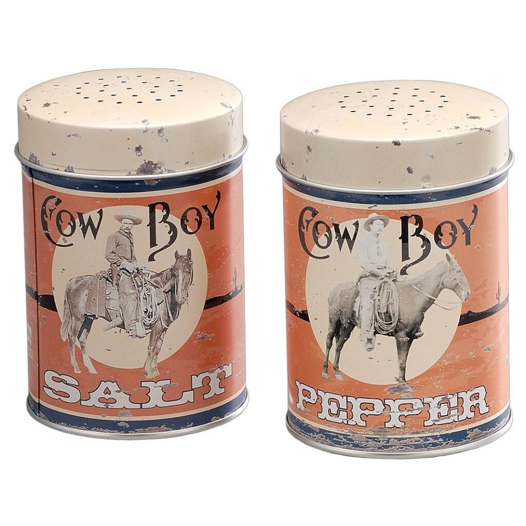 tin salt and pepper shakers