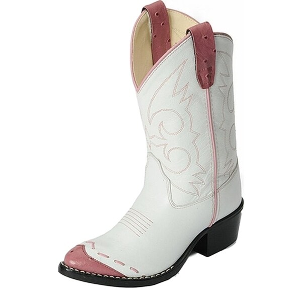 pink and white cowboy boots