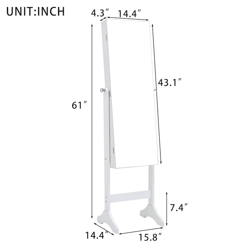 MDF Jewelry Storage Mirror Cabinet With LED Lights
