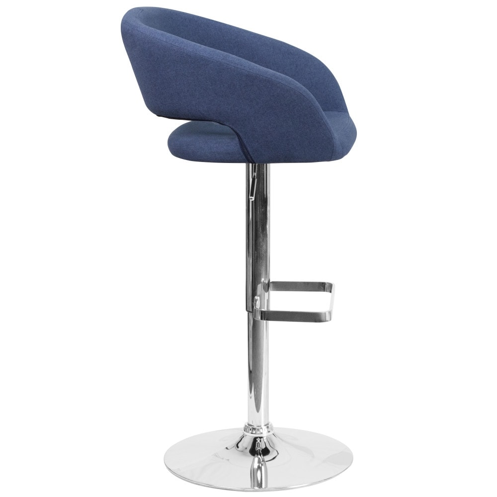 Vinyl Adjustable Height Barstool with Rounded Mid-Back